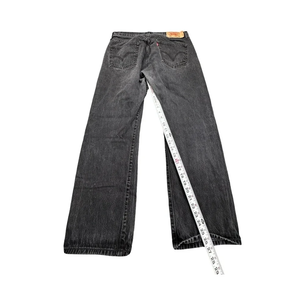 Levi's Jeans Mens 36x29 Black 501 Original Straight Leg Button Fly Denim Pants